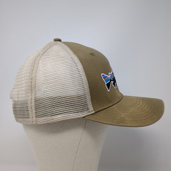Patagonia Snapback Trucker Hat Brown One Size Adjustable Mesh Back Embroidered - Picture 5 of 9